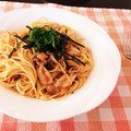 ろぶしなもん's cooksnap of when they made 梅・しそ・きのこの和風ぱすた.