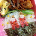 たにたーに's cooksnap of when they made 幼稚園 キャラ弁♡節分 鬼くん.