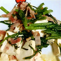 咲希ｍａｍａ's cooksnap of when they made ほっぺがおちる！！春菊と豆腐の炒めもの♪.