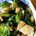 京と楓's cooksnap of when they made 春菊*しいたけ*焼き麩 の お浸し.