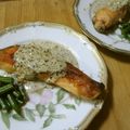 しのばぁたん's cooksnap of when they made 鮭のムニエル☆バジルとニンニクのソースで.