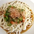 Nanakane's cooksnap of when they made トマトとオクラのピリッと冷うどん.