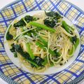 ポチペチ's cooksnap of when they made ほうれん草とじゃこのパスタ.
