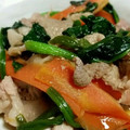 小山のレオポン's cooksnap of when they made 豚とほうれん草の甘辛いため.