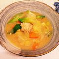 うえももちゃん's cooksnap of when they made 具沢山！鶏団子と野菜のお味噌汁☆.
