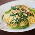 うさぎのシーマ's cooksnap of when they made 春菊と鮏フレークの簡単パスタ.