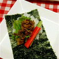 みゆwaco 's cooksnap of when they made お肉と海鮮の手巻きずし.