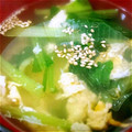 バニラchan's cooksnap of when they made 小松菜とふわふわ卵の中華スープ.