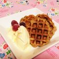 きゅぶっ子's cooksnap of when they made レーズンも活用！レーズン酵母のワッフル♪.