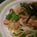 チョビ～☆'s cooksnap of when they made わさび菜の納豆パスタ.