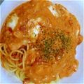 Yやーまん's cooksnap of when they made 鮭とモッツァレラのトマトクリームパスタ♡.