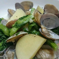 ☆shizu's cooksnap of when they made あさりとじゃがいもと菜の花の酒蒸し.