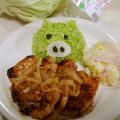 ピン9ノン's cooksnap of when they made キャベツアートdeトンテキ.
