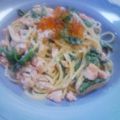 うに１１８'s cooksnap of when they made 鮭フレークで！簡単クリームパスタ♪.