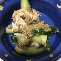 クロチャ's cooksnap of when they made さっぱり！むね肉とキュウリの梅ゴマ和え.