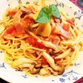 ♡とみぃ♡'s cooksnap of when they made 簡単☆トマトと生バジルのパスタ.