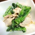 カナコッ's cooksnap of when they made 菜の花と豚バラの辛子マヨ和え。.