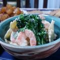 ｸﾏﾘｴ's cooksnap of when they made ペンネとエビのゴルゴンゾーラサラダ.