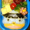 yu☆kaho's cooksnap of when they made 妖怪ウォッチ ノガッパ 簡単キャラ弁.