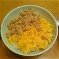 ☆ぽにょ's cooksnap of when they made 簡単！うますぎ★2色のそぼろご飯★.