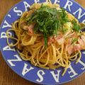 acobell's cooksnap of when they made あみの塩辛スパゲッティー.