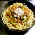 ヤミーヤムヤム's cooksnap of when they made 簡単で豪華なアスパラと蟹のパスタ.