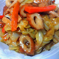 あかねぷりん's cooksnap of when they made 春ｷｬﾍﾞﾂと油揚げと竹輪の炒め煮♪.
