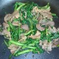 yoama's cooksnap of when they made 春菊と牛肉のシンプル炒め♪.