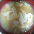 灯籠猫's cooksnap of when they made シンプル！白菜と油揚げの味噌汁.