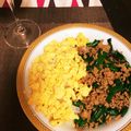 やまこさん's cooksnap of when they made 豚ひきニラ玉スタミナ丼.