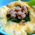 彩菜と藍のママ's cooksnap of when they made 離乳食*中期～『ツナと青菜のたまご粥』.