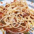monmikiki's cooksnap of when they made サルサソースでアラビアータ風ナポリタン.
