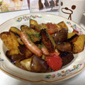 夏目隕石's cooksnap of when they made じゃがいもとなすとソーセージの炒め物.