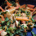 hara28's cooksnap of when they made 母から教わった♫油揚げと大根の葉の炒め物.