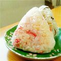 しじみごはん's cooksnap of when they made ピンクのおにぎり♡カニカマ明太マヨ♫.