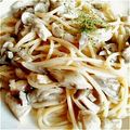 りっこ1210's cooksnap of when they made チキンと茸の醤油クリームパスタ.