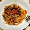tmy30's cooksnap of when they made ツナと春菊とトマトソースのスパゲッティ☆.