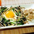シャア専用料理長's cooksnap of when they made もやしとニラの巣ごもり卵.