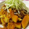 HappyKoron's cooksnap of when they made エリンギカボチャdeトン☆中華風炒め.
