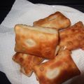 hiyotama's cooksnap of when they made 餃子の皮でカニカマ＆タルタルミニ春巻き.