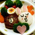きゃにゃにゃ's cooksnap of when they made キャラ弁☆LINEのブラウン&コニー.