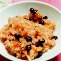 ののっく's cooksnap of when they made 小豆を30分ゆで→後は炊飯器で☆お赤飯☆.