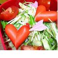 クックWER4D9☆'s cooksnap of when they made 簡単ミニキャラおかず『矢とハート』.
