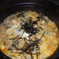 かす”お's cooksnap of when they made カブの葉としらすの雑炊.