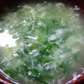 ぽちょみ's cooksnap of when they made 卵白と水菜のすまし汁★残り物で.