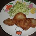 chobharu's cooksnap of when they made 少ない油で衣は卵不使用のトンカツです♬.