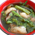 taminnie's cooksnap of when they made 春菊・油揚げ・椎茸のすまし汁.