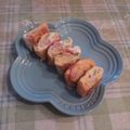 オレンジリング's cooksnap of when they made お弁当に♪卵１個でカニカマ卵焼き.