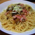 ゆうジュニア's cooksnap of when they made 高菜とベーコンの和風スパゲティー.