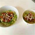 airi777's cooksnap of when they made 焼鳥缶詰で！唐揚げ？サラダ丼.